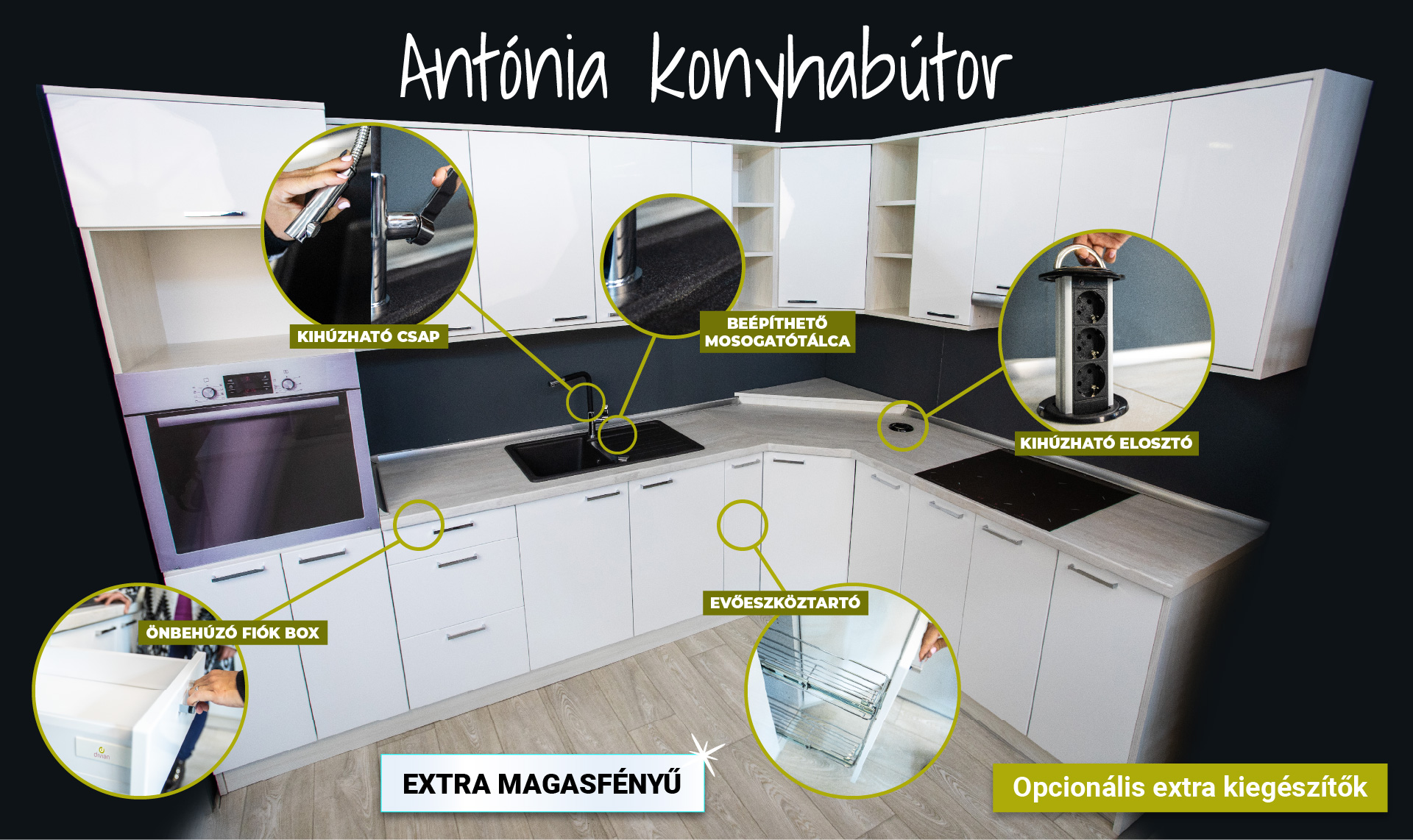 Kárai Bútor - Püspökladány - Antónia konyhabútor kompletten